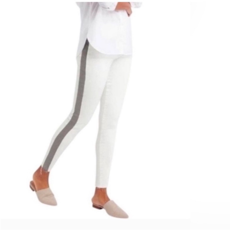 Nwt Spanx Women's Skinny Jeans Pull On White And Gray Size Xl.